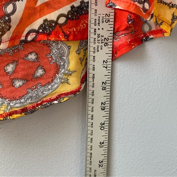 UMGEE sheer orange and yellow paisley 3/4 length sleeve. Size XL - Picture 7 of 10